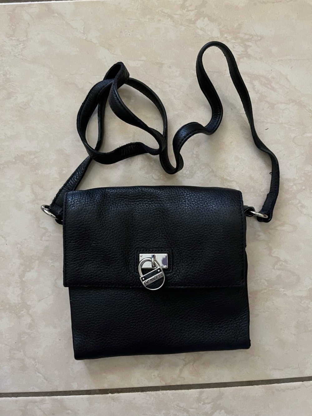 Black Leather Crossbody Bag